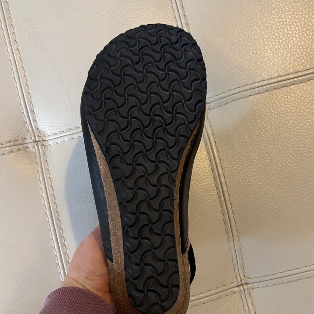 Papillio Black Leather Wedge Clogs - Picture 2 of 5